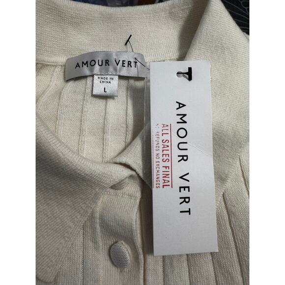 Amour Vert “Lorraine” Sweater – Ivory Size L, NWT Deadstock - Picture 5 of 7